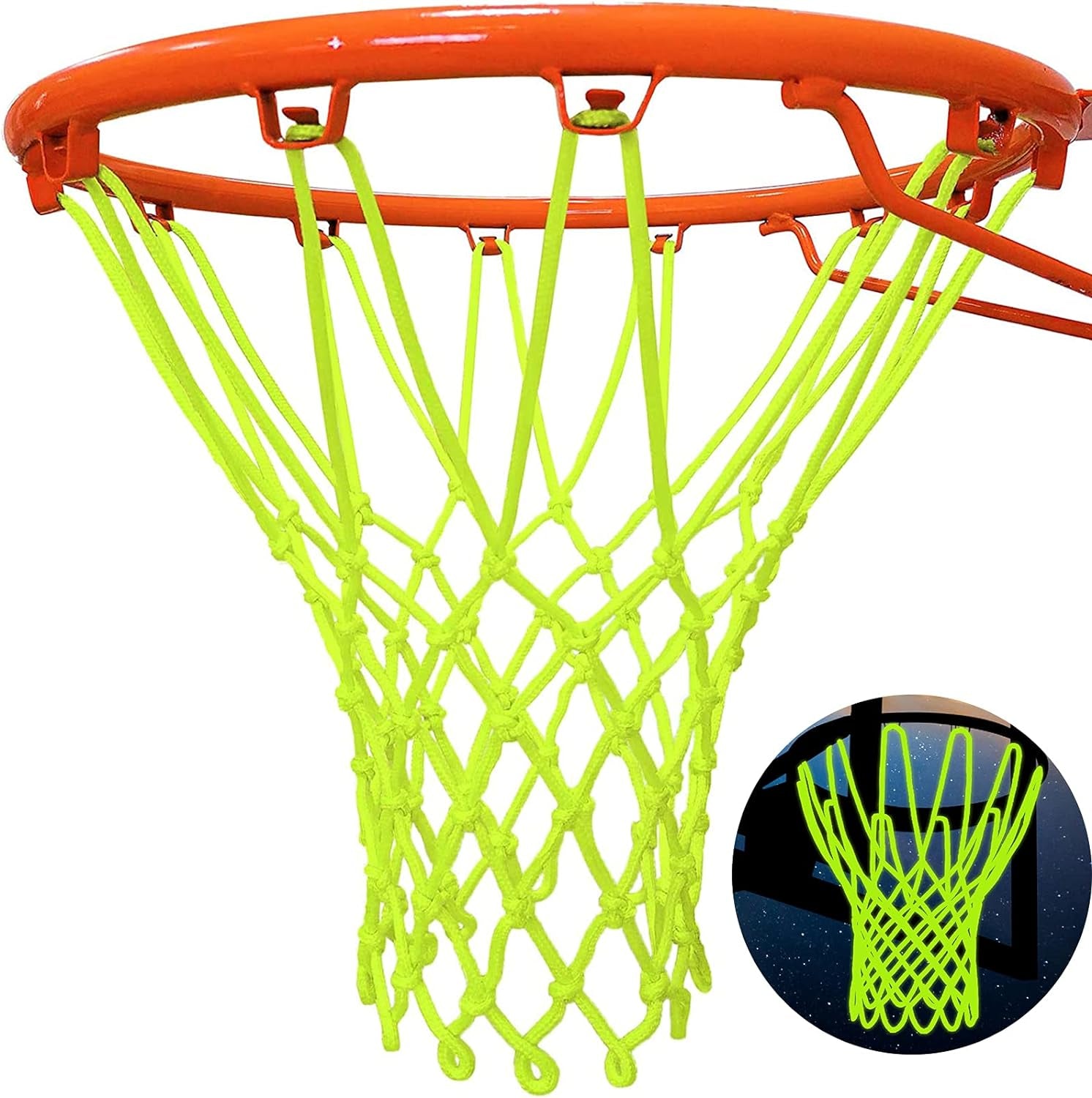 Glow Basketball Net, Nightlight Basketball Net Luminous Outdoor Portable Sun Powered Sport Nylon