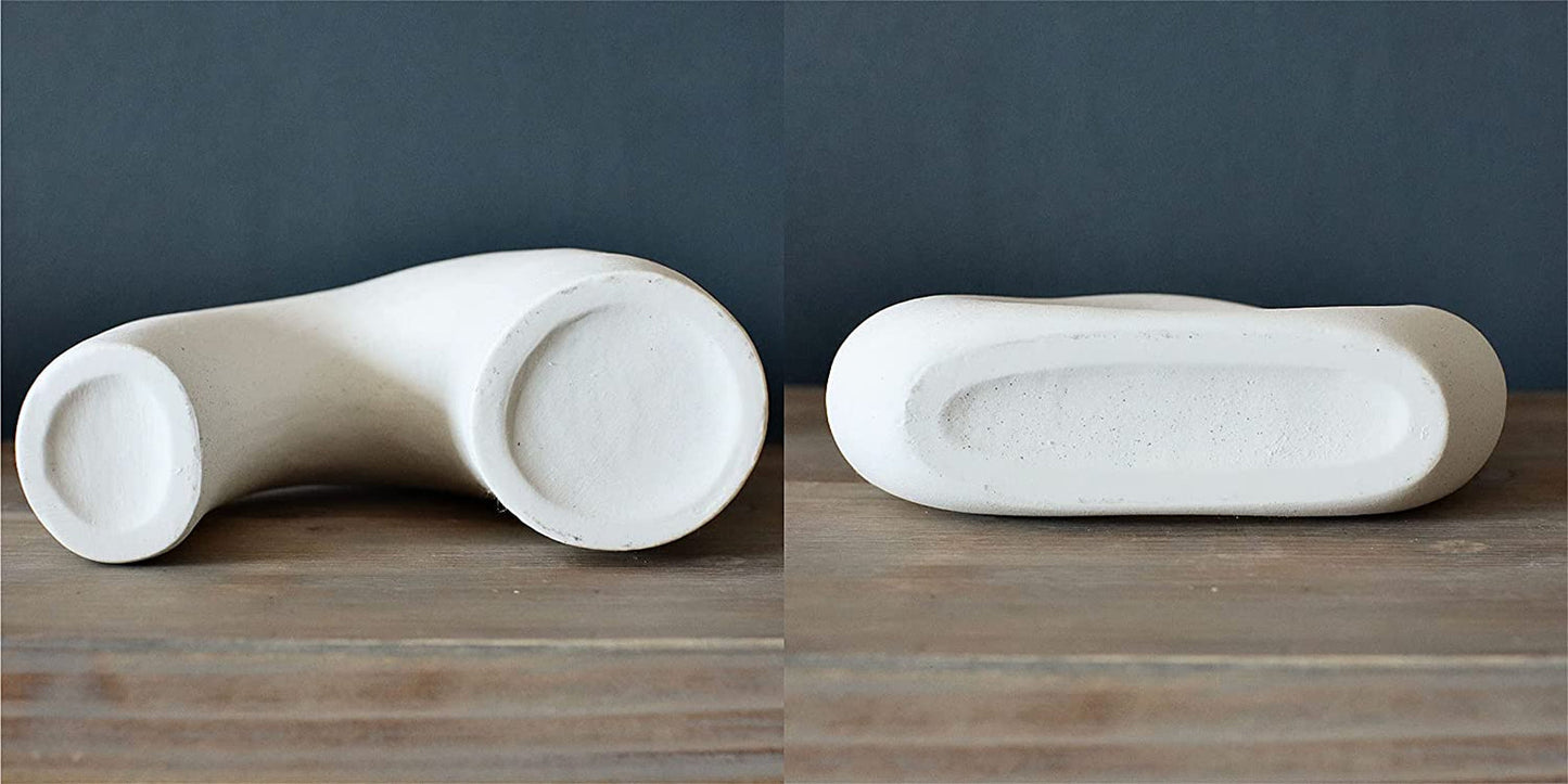 Donut Vase, Set of 2 - Minimalist Nordic, White Ceramic Hollow Donut Vase Decor | Table Centerpiece, Olive Plant, Wedding, Living Room, Bookshelf, Office, Modern Home, Entryway, Console