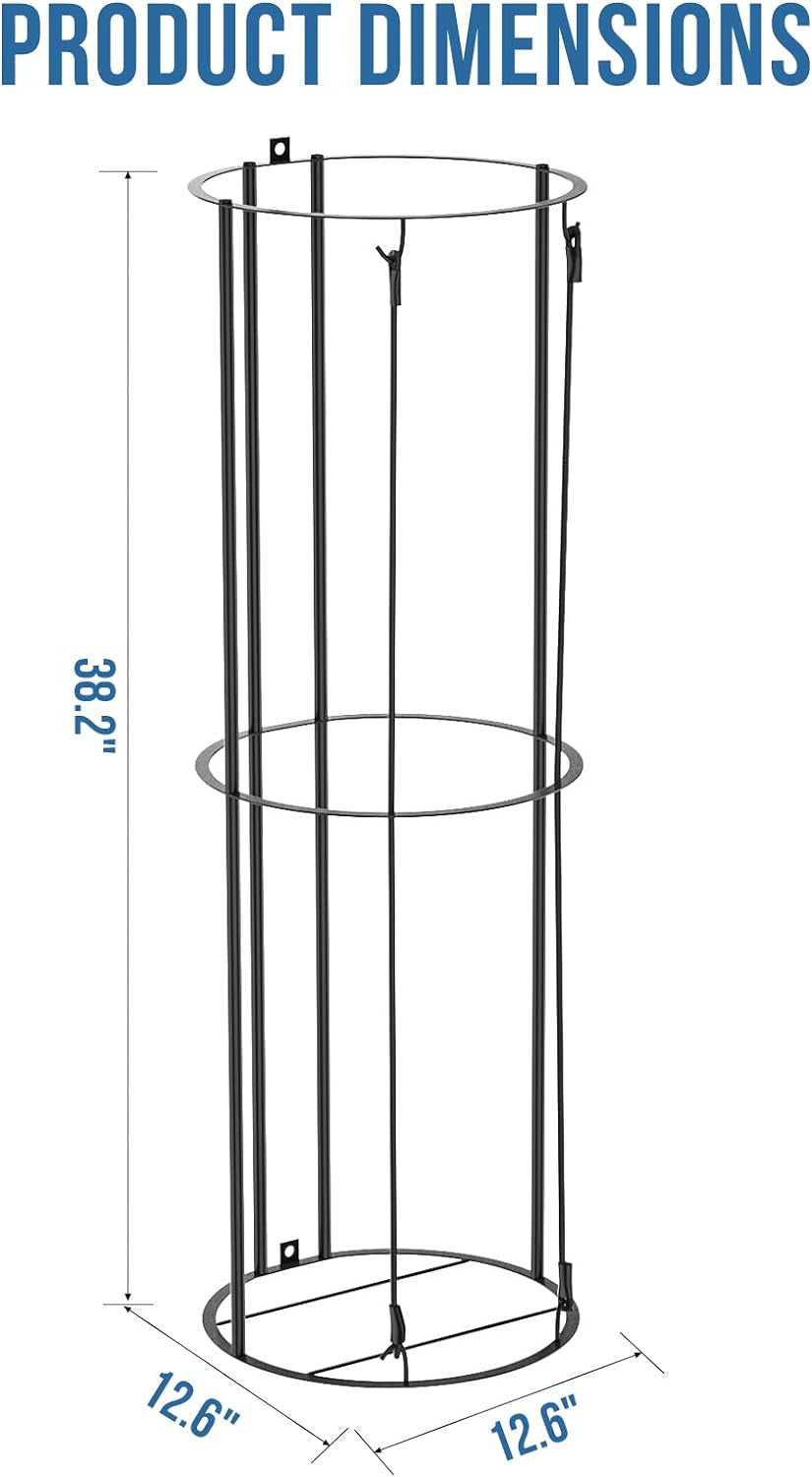 Garage Ball Storage Vertical Ball Rack, Basketball Soccer Ball Holder Wall Mount, Ball Cage Storage Rack for Balls, Sports Ball Organizer for Kids Room, Garage, Home - Easy to Assemble