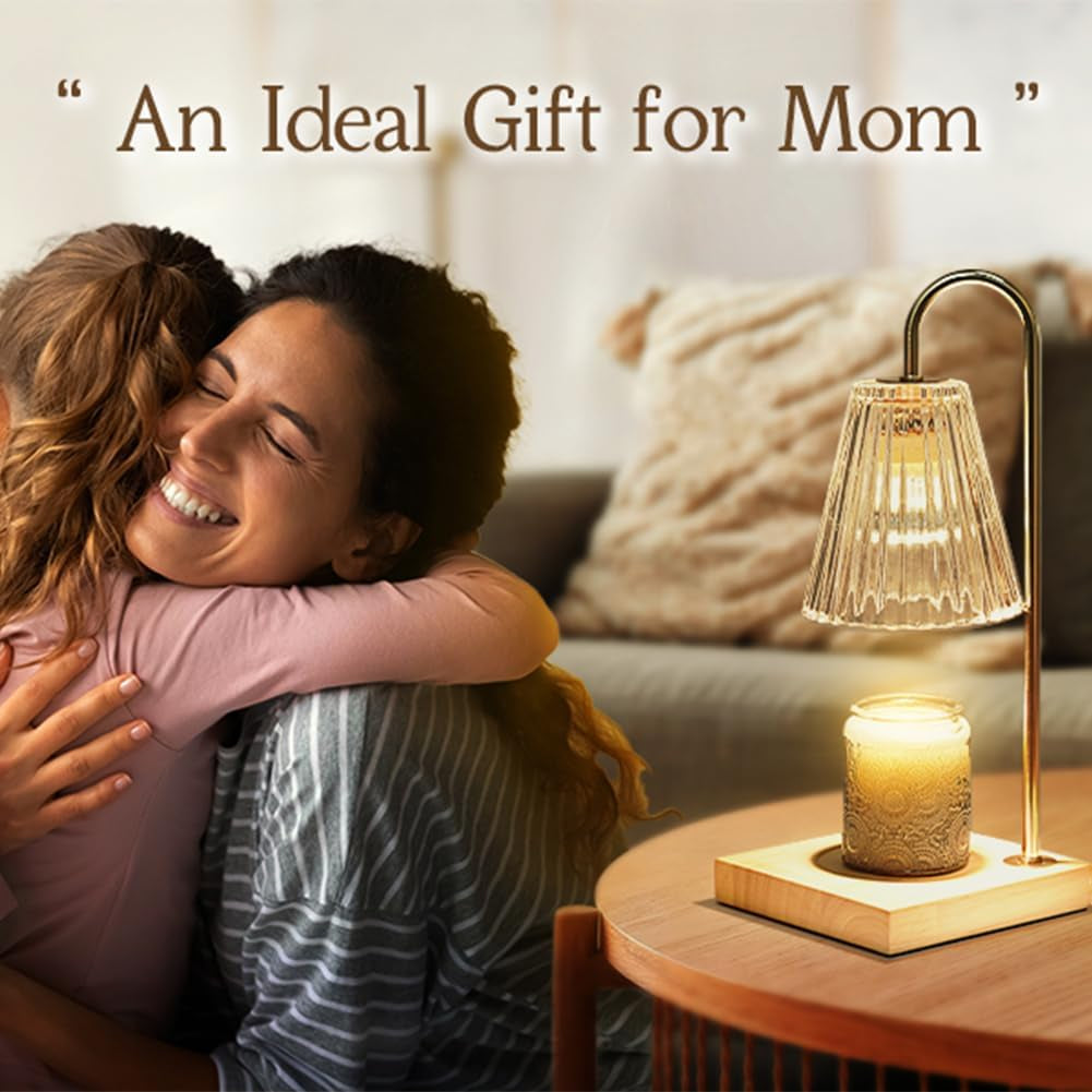 Candle Warmer Lamp, Electric Candle Lamp Warmer, Mothers Day Gifts for Mom, House Warming Gifts New Home Bedroom Decor Dimmable Wax Melt Warmer for Scented Wax with 2 Bulbs, Jar Candles